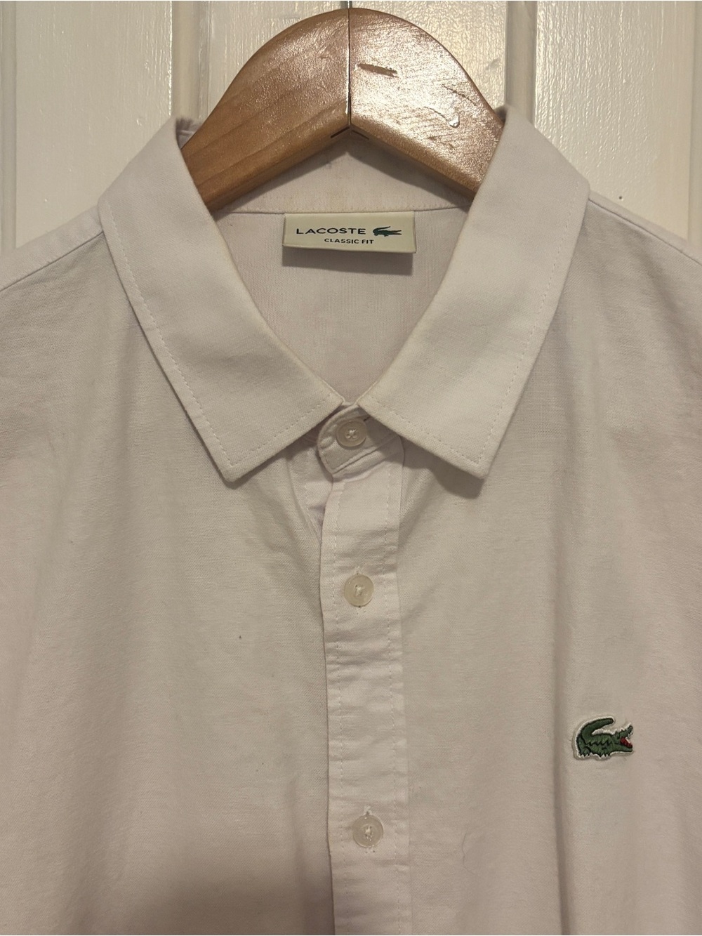 Lacoste White Polo with Green Crocodile Logo